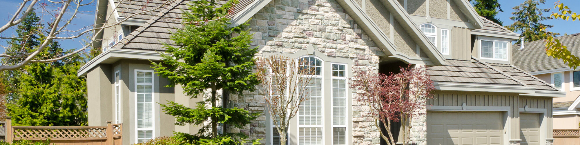 Stone siding on a home in Michigan