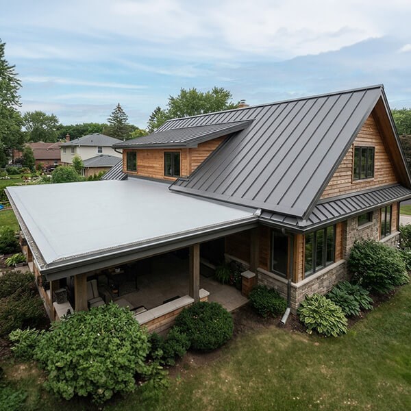 PVC roofing on a home in Michigan