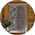Faux wood, composite brown colored windows