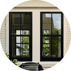 Black fiberglass windows with grill on Grand Rapids Michigan house