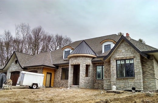 new brick siding on a home in michigan
