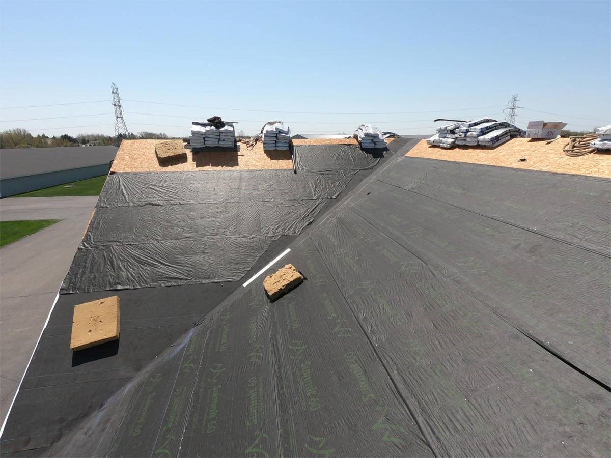 dc storage building getting a new roof in hudsonville