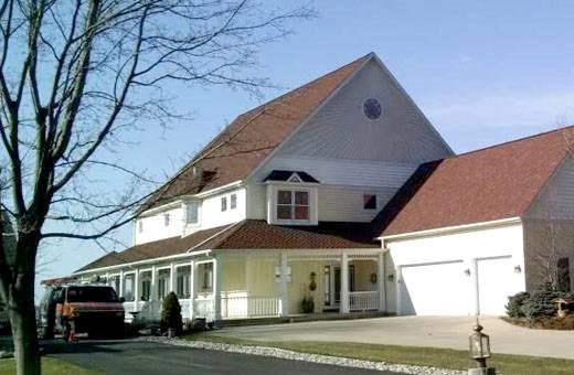 lakehouse with new roof in michigan