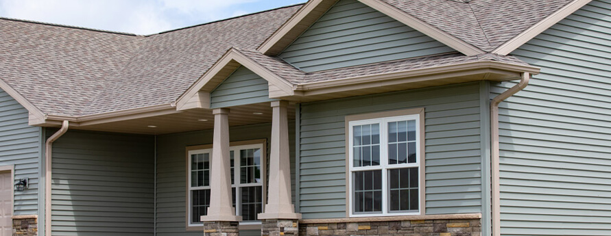 New vinyl siding on residential home in Michigan