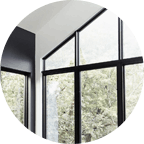 Custom built, black specialty windows in West Michigan