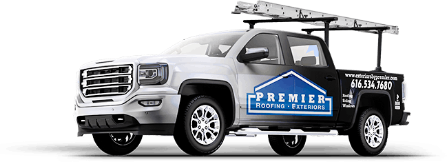 Premier Roofing and Exteriors Work Truck